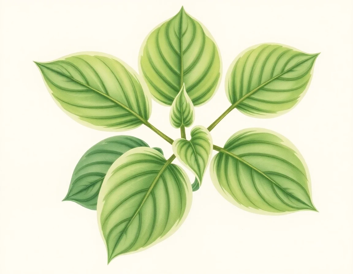 Watercolor illustration of Hosta 'Color Riot'