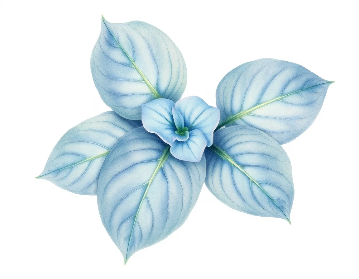 Watercolor illustration of Hosta 'Colors in Motion'