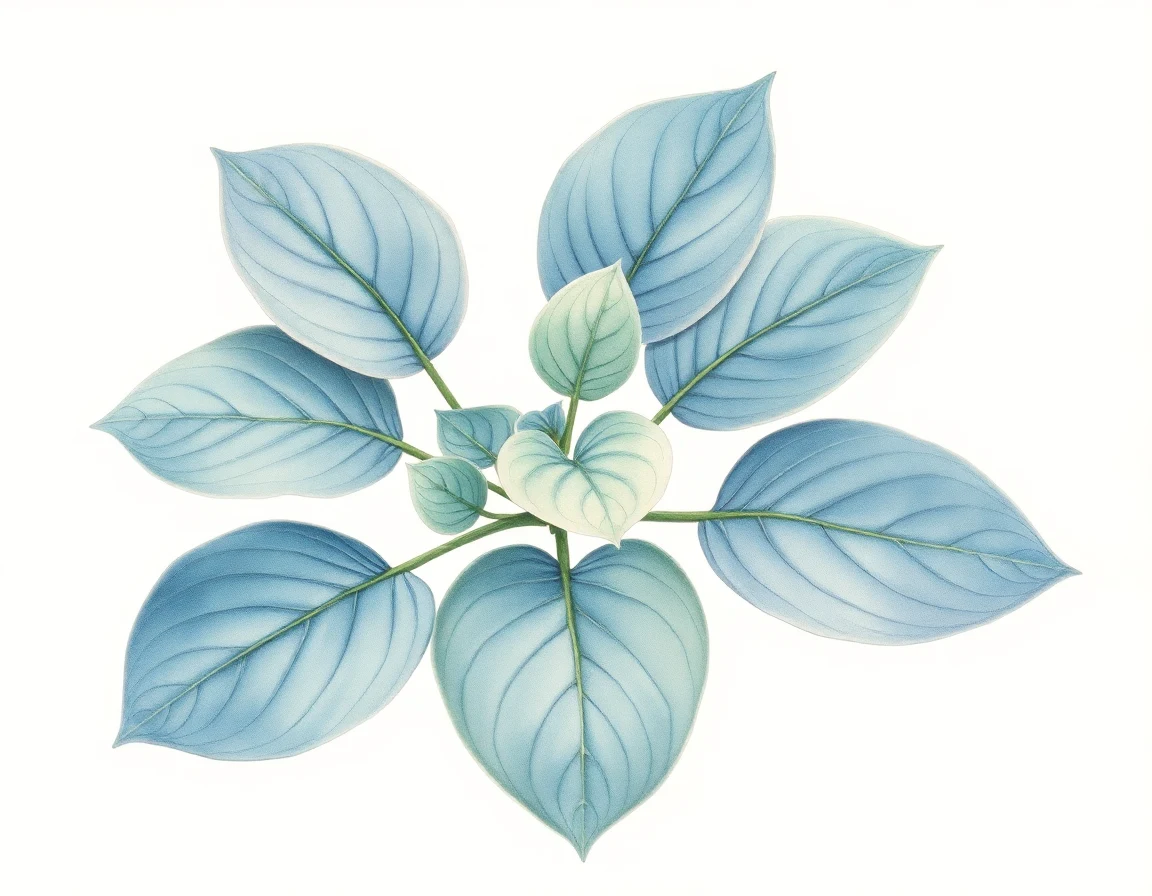 Watercolor illustration of Hosta 'Connecticut River'