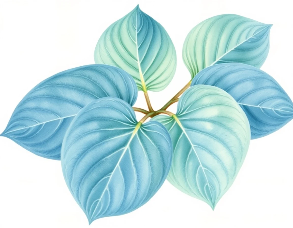 Watercolor illustration of Hosta 'Connie Sun'