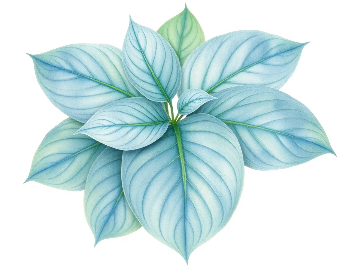 Watercolor illustration of Hosta 'Conundrum'