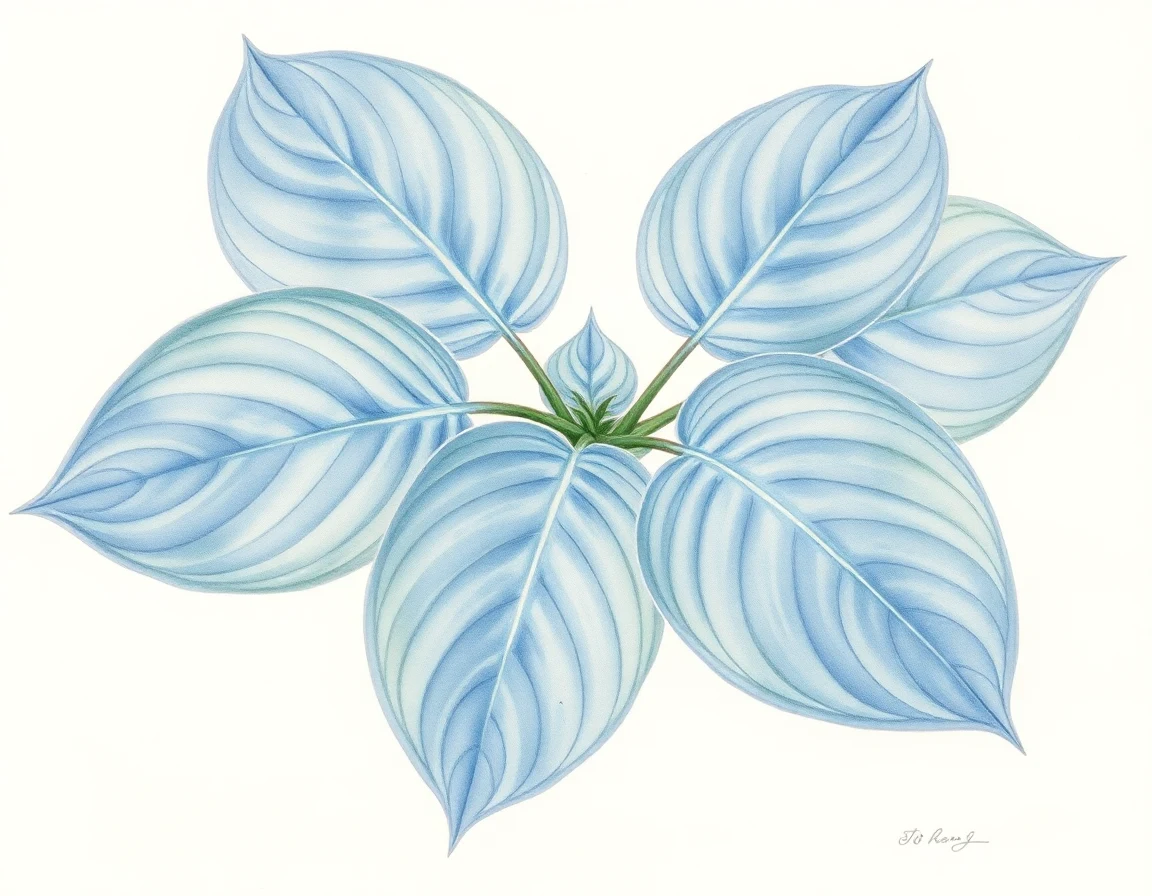 Watercolor illustration of Hosta 'Cory's Beauty'