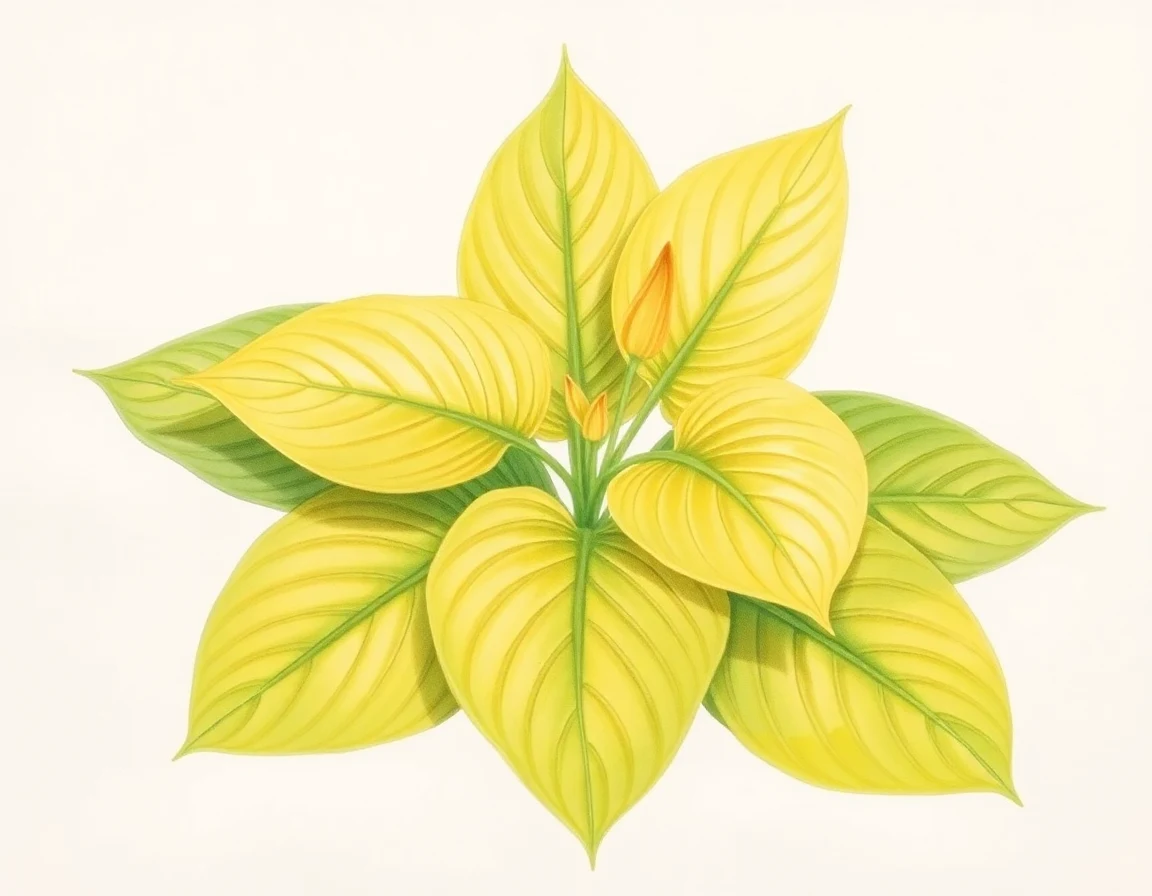 Watercolor illustration of Hosta 'Cosmic Baby'