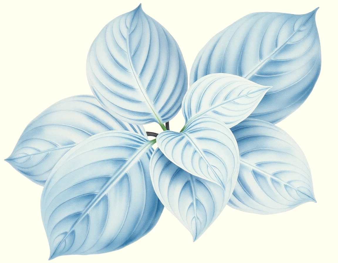 Watercolor illustration of Hosta 'Cosmic Breeder'
