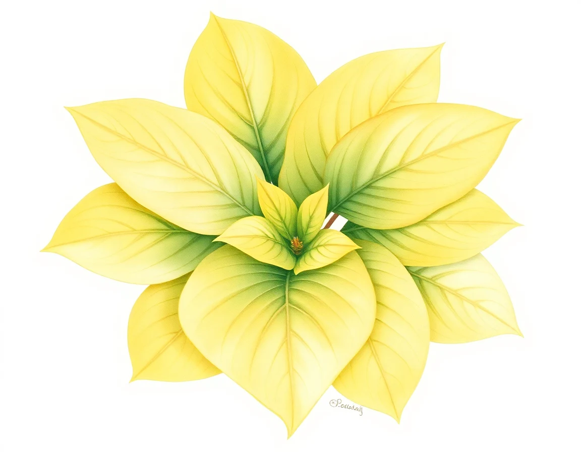 Watercolor illustration of Hosta 'Cosmic Brother'