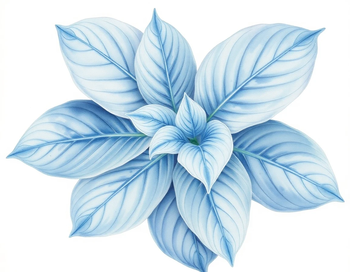 Watercolor illustration of Hosta 'Cosmic Eye Candy'