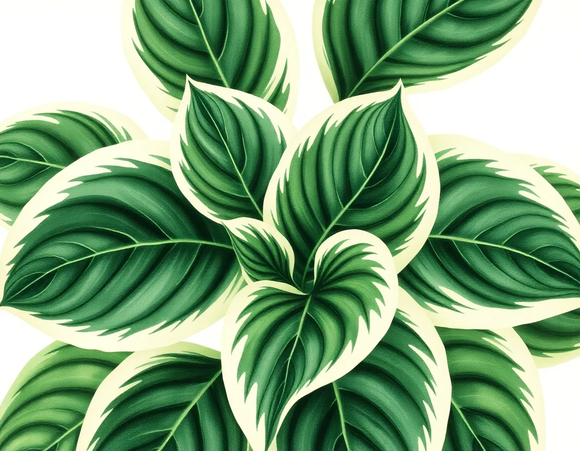 Watercolor illustration of Hosta 'Cosmic Fantasy'