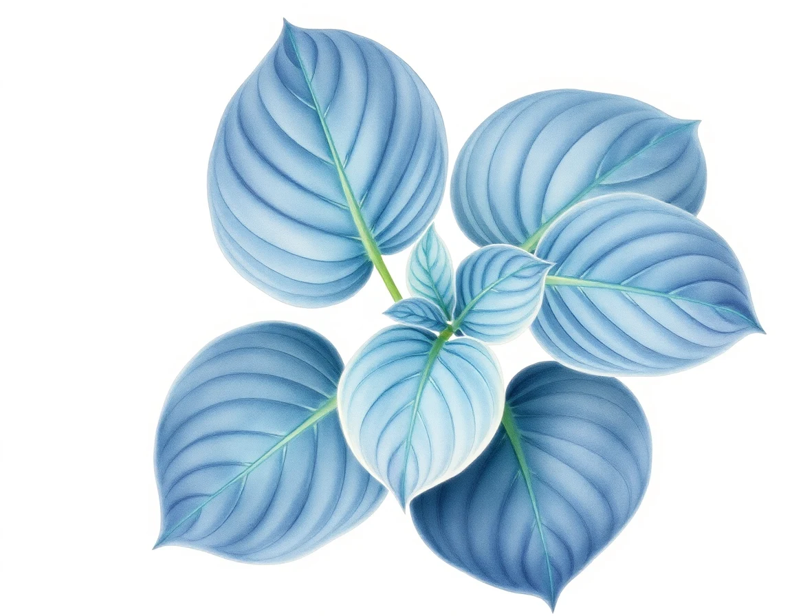 Watercolor illustration of Hosta 'Cosmic Journey'