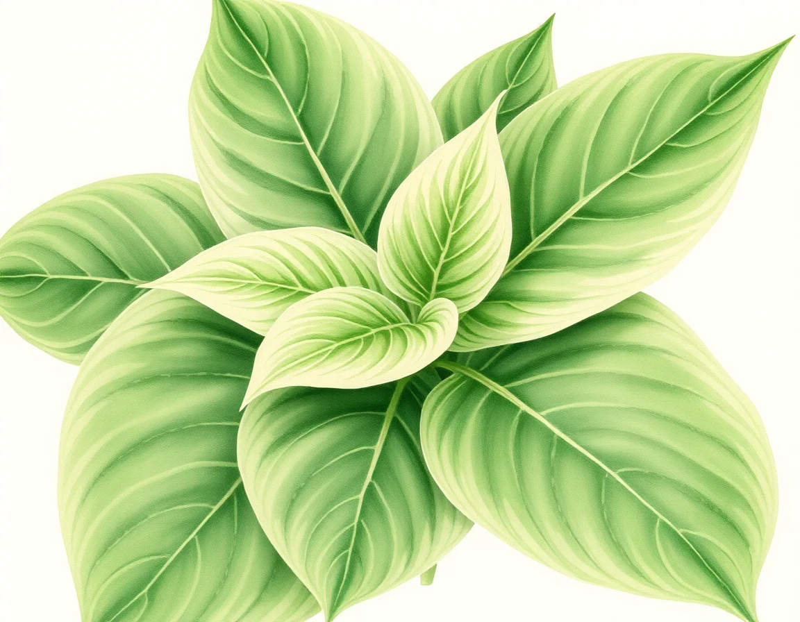Watercolor illustration of Hosta 'Cosmic Lovin'