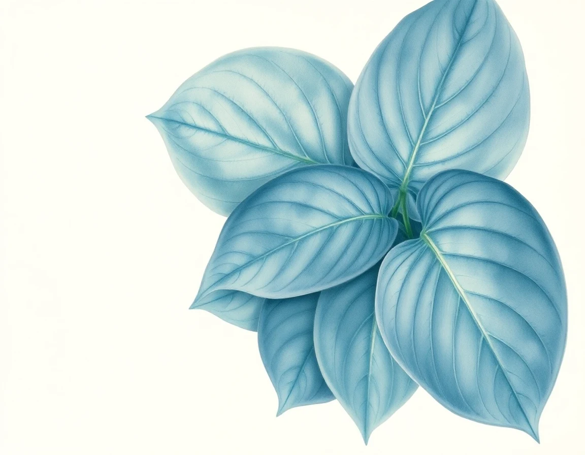 Watercolor illustration of Hosta 'Cosmic Miss Fertile'