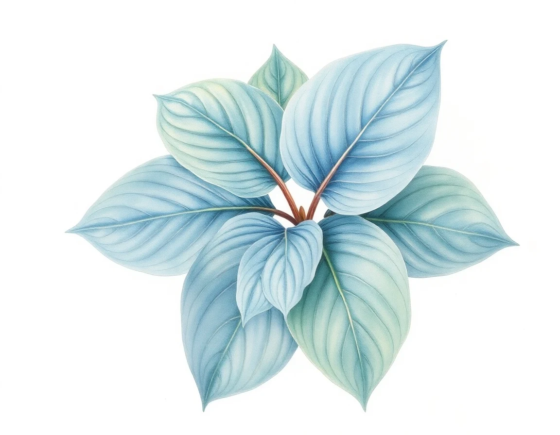 Watercolor illustration of Hosta 'Cosmic Paint Shaker'