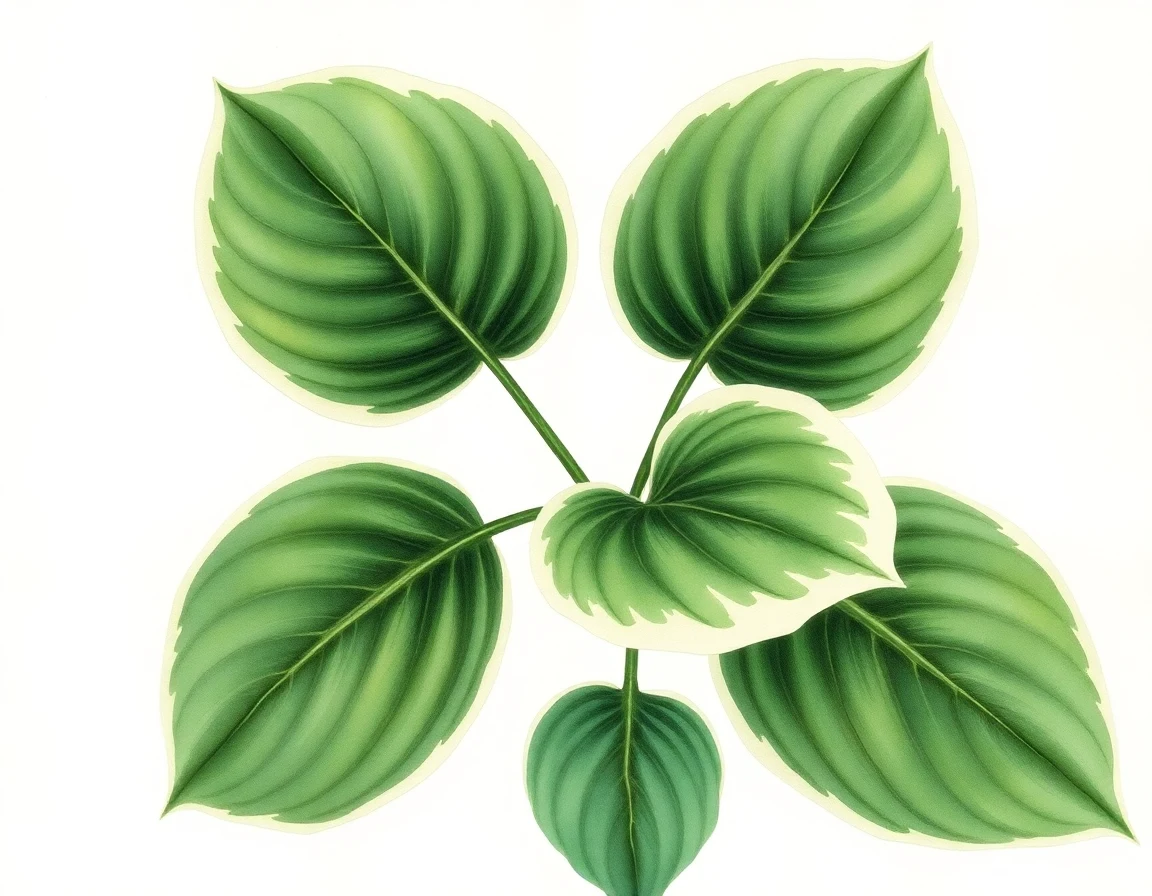 Watercolor illustration of Hosta 'Cosmic Passion'
