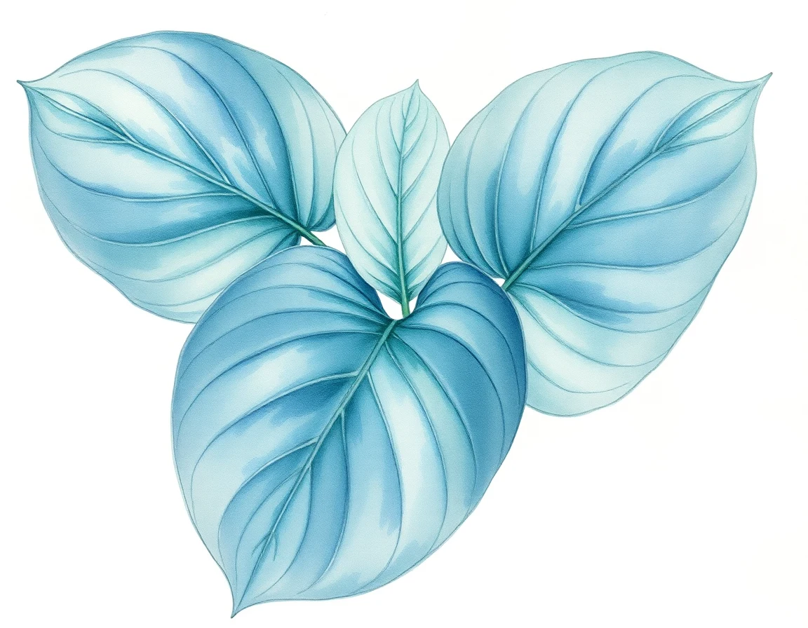 Watercolor illustration of Hosta 'Cosmic Pistol'