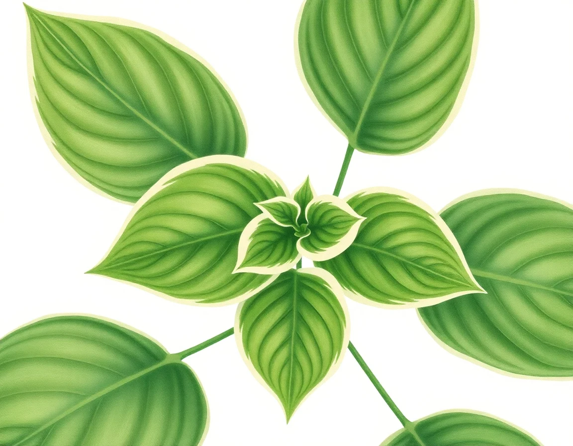 Watercolor illustration of Hosta 'Cosmic River'