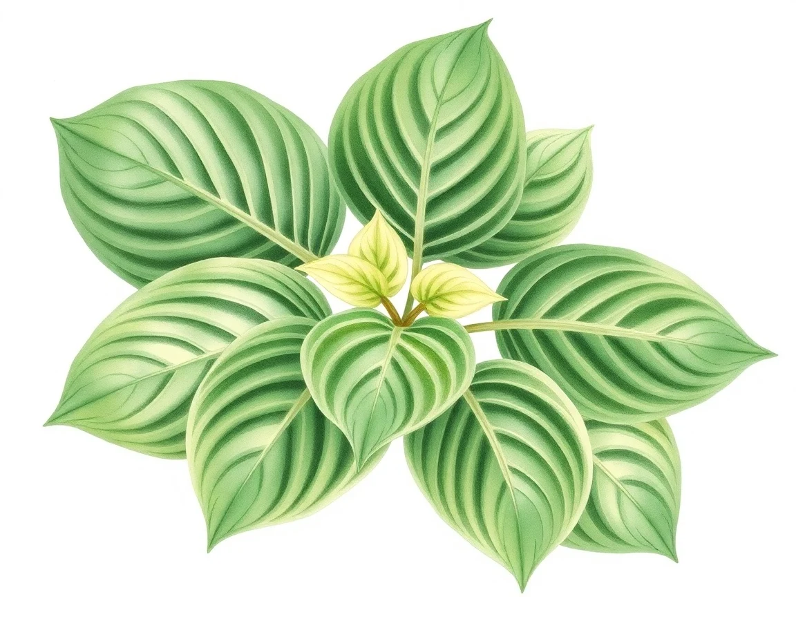 Watercolor illustration of Hosta 'Cosmic Sensation'