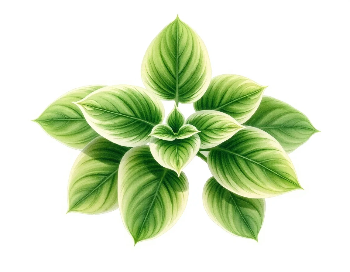 Watercolor illustration of Hosta 'Country Cousin'