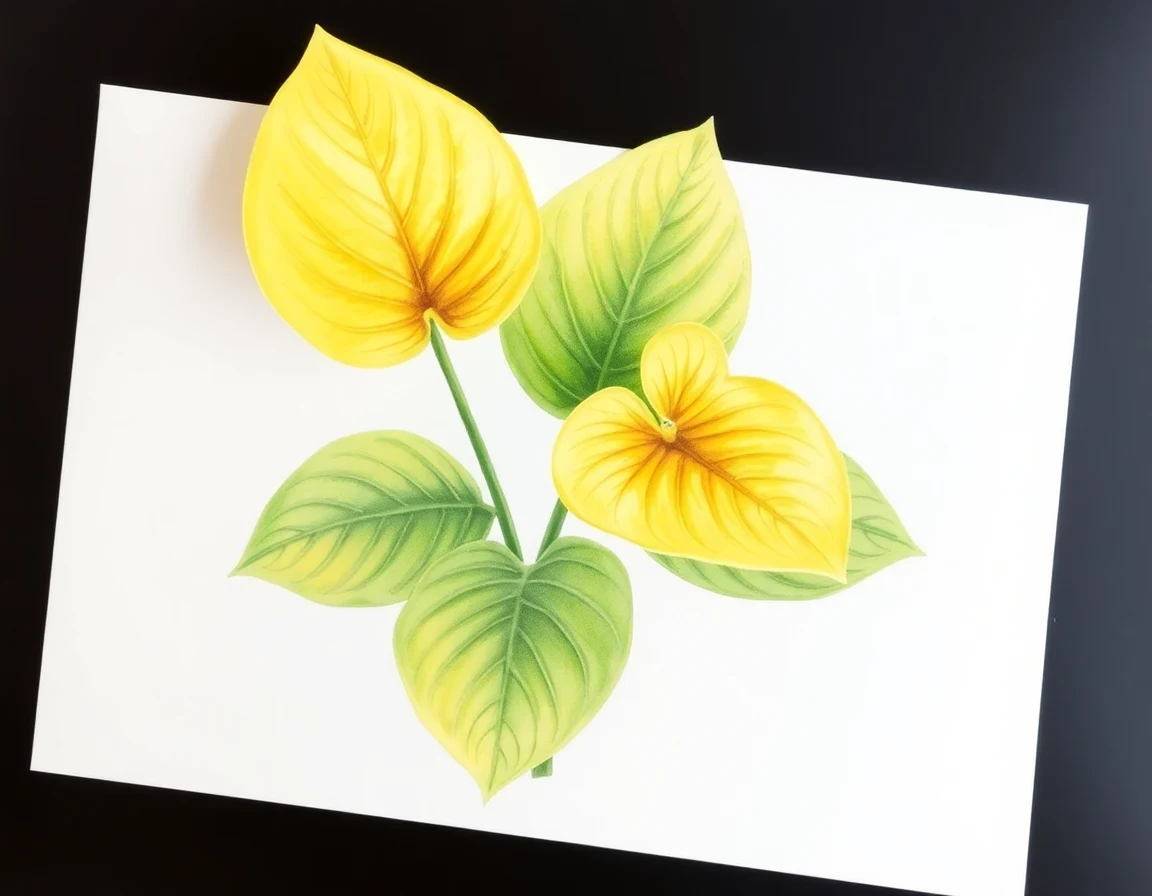 Watercolor illustration of Hosta 'Country Melody'