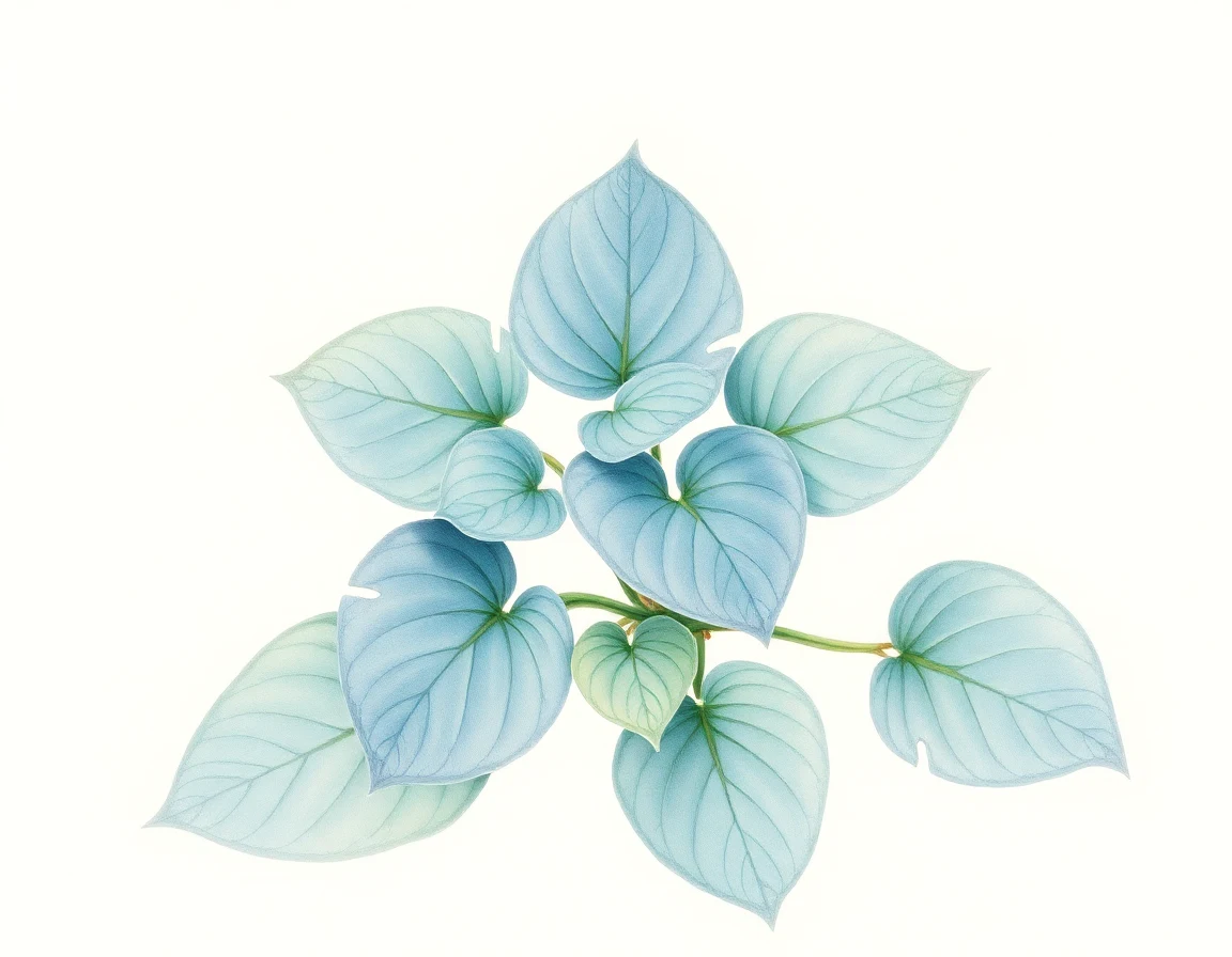 Watercolor illustration of Hosta 'Country Mouse'