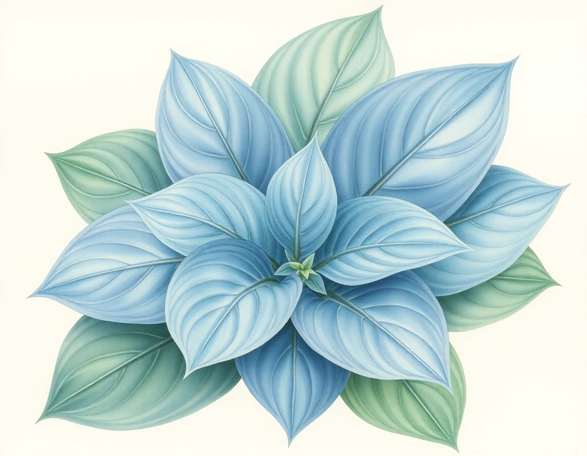 Watercolor illustration of Hosta 'Cousin Lou Ann'
