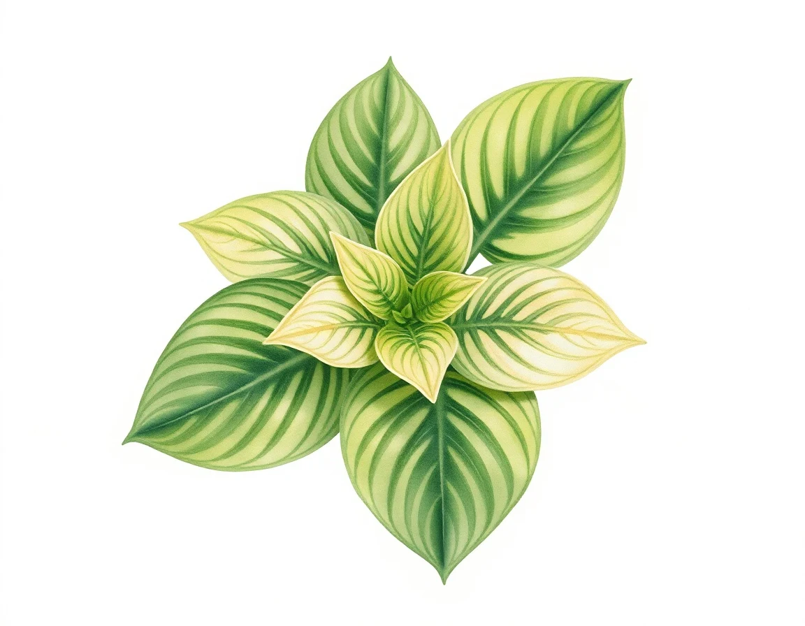 Watercolor illustration of Hosta 'Cowboy Up'