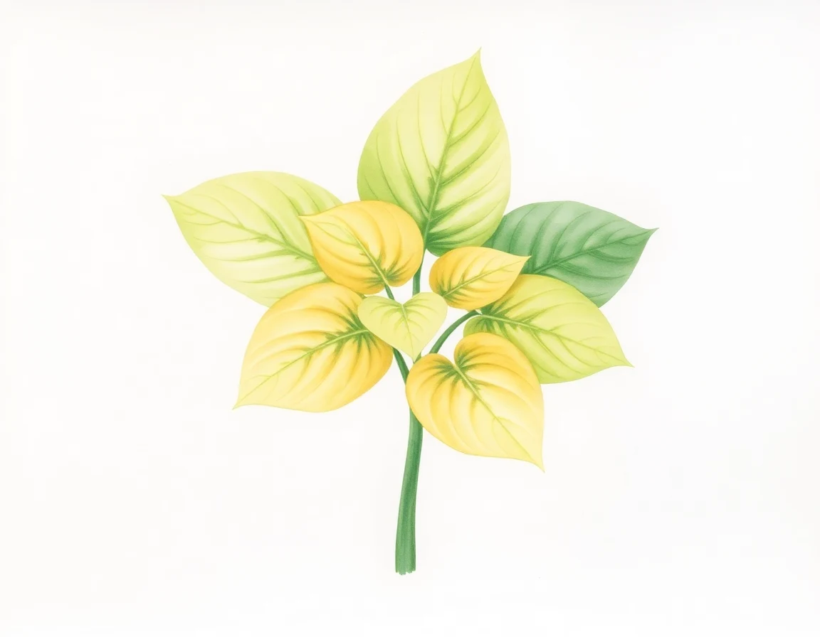 Watercolor illustration of Hosta 'Crazy for You'