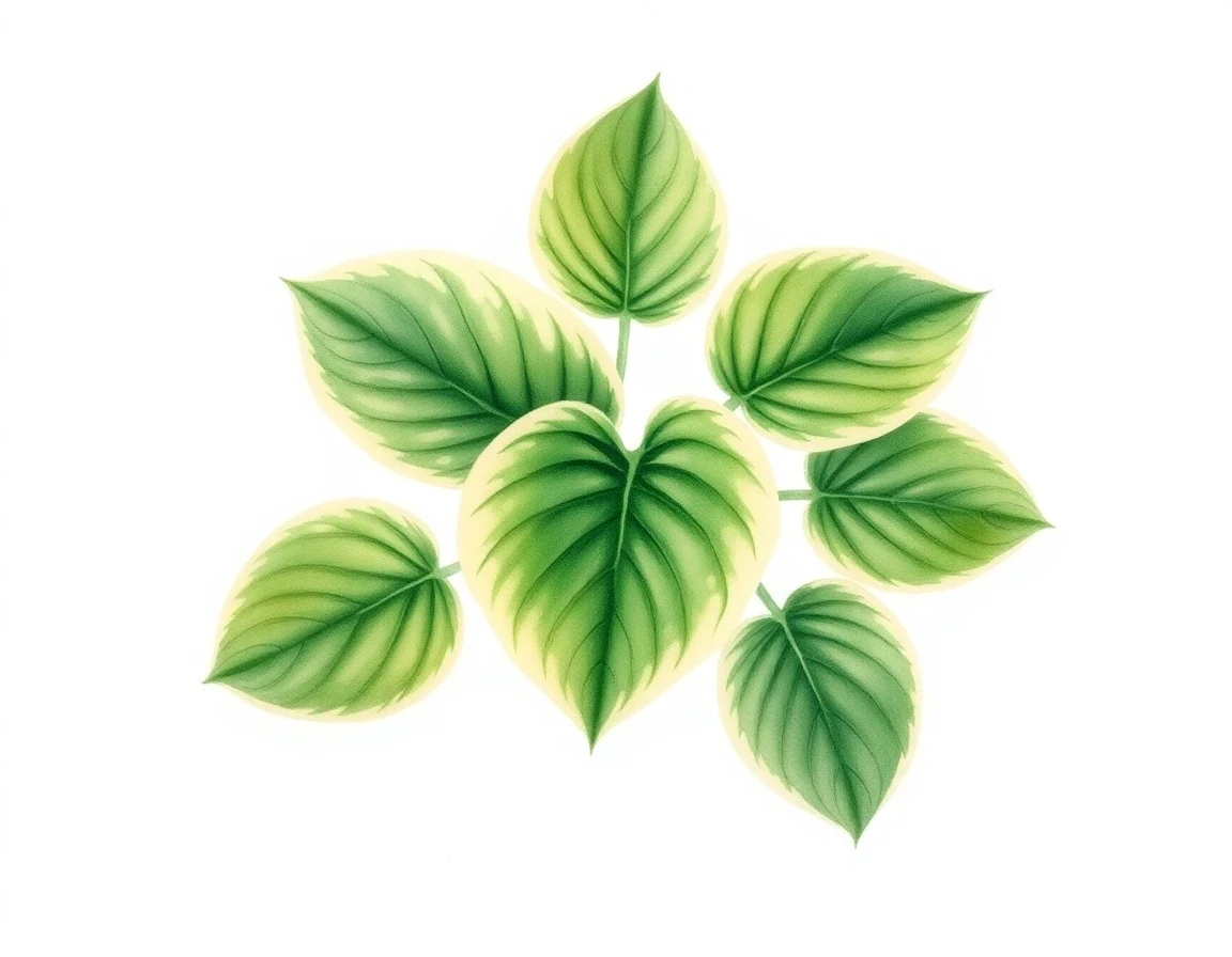 Watercolor illustration of Hosta 'Crepe Suzette'