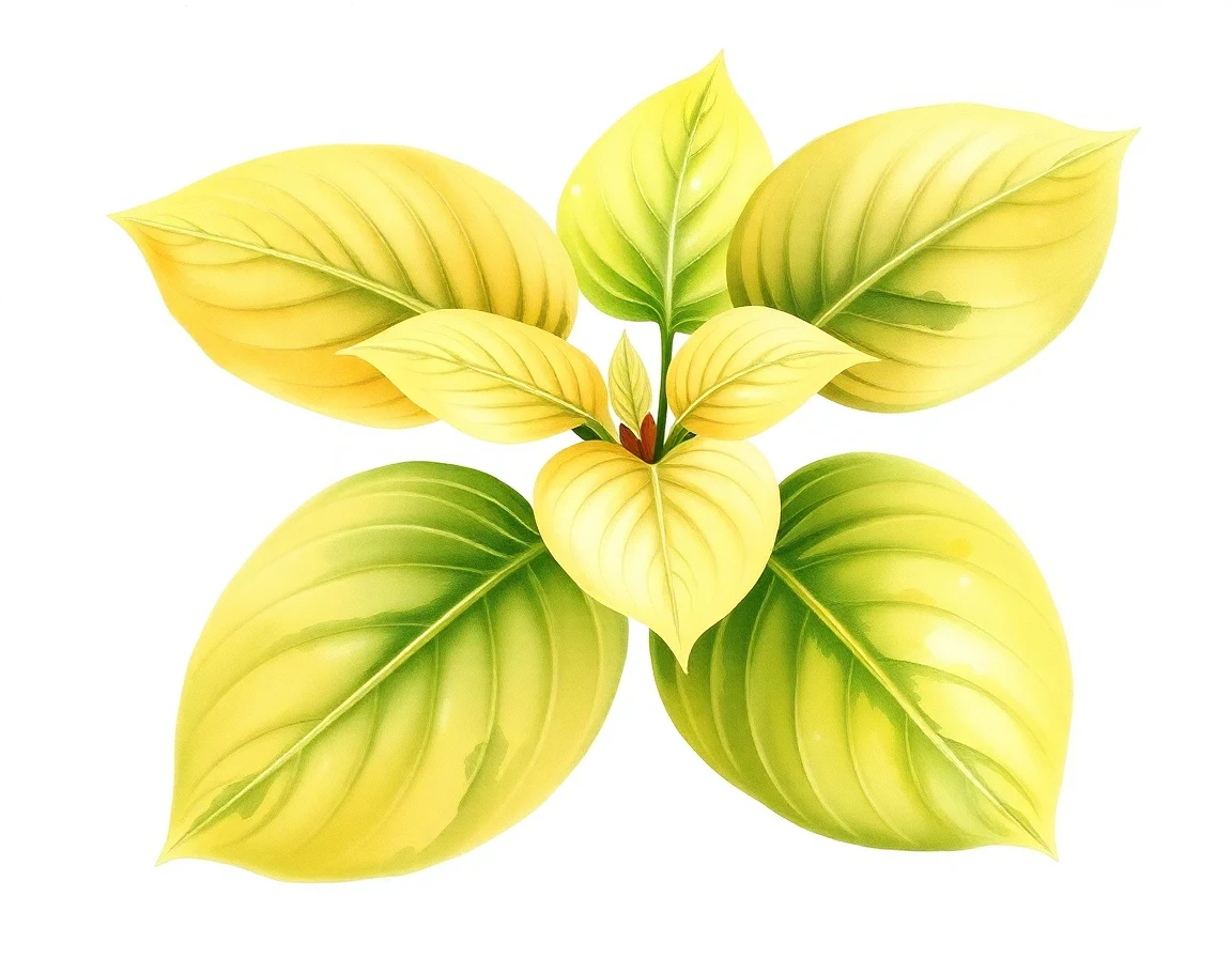 Watercolor illustration of Hosta 'Crested Reef'