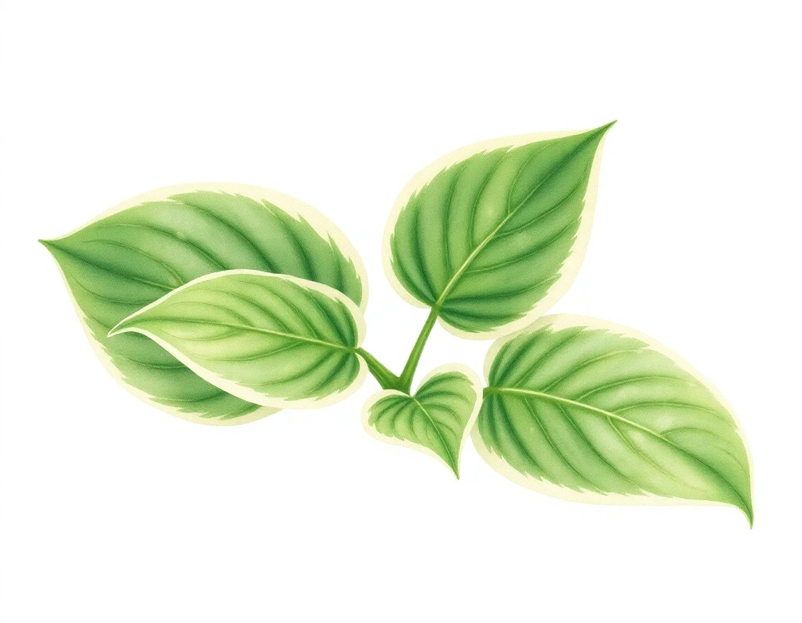 Watercolor illustration of Hosta 'Crested Surf'