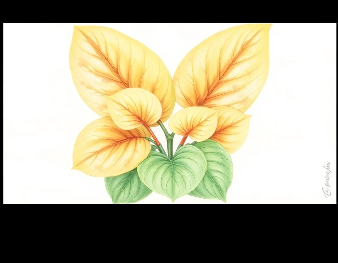 Watercolor illustration of Hosta 'Crickett Bailedout'