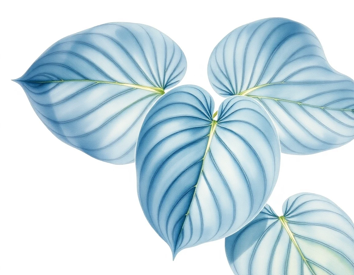 Watercolor illustration of Hosta 'Crinoline Petticoats'