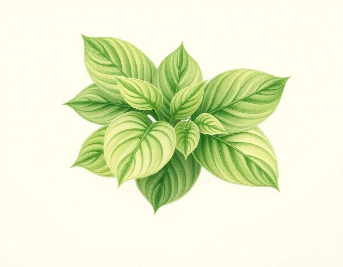 Watercolor illustration of Hosta 'Crocodile Rock'