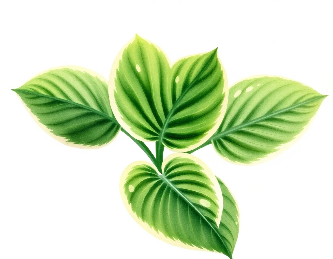 Watercolor illustration of Hosta 'Crocodile Smile'