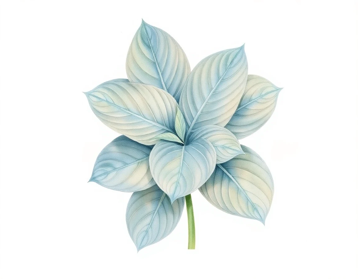 Watercolor illustration of Hosta 'Crossroads Bling Bling'