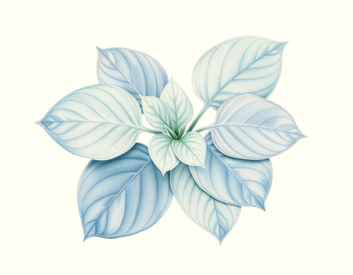 Watercolor illustration of Hosta 'Crossroads Hurricane'