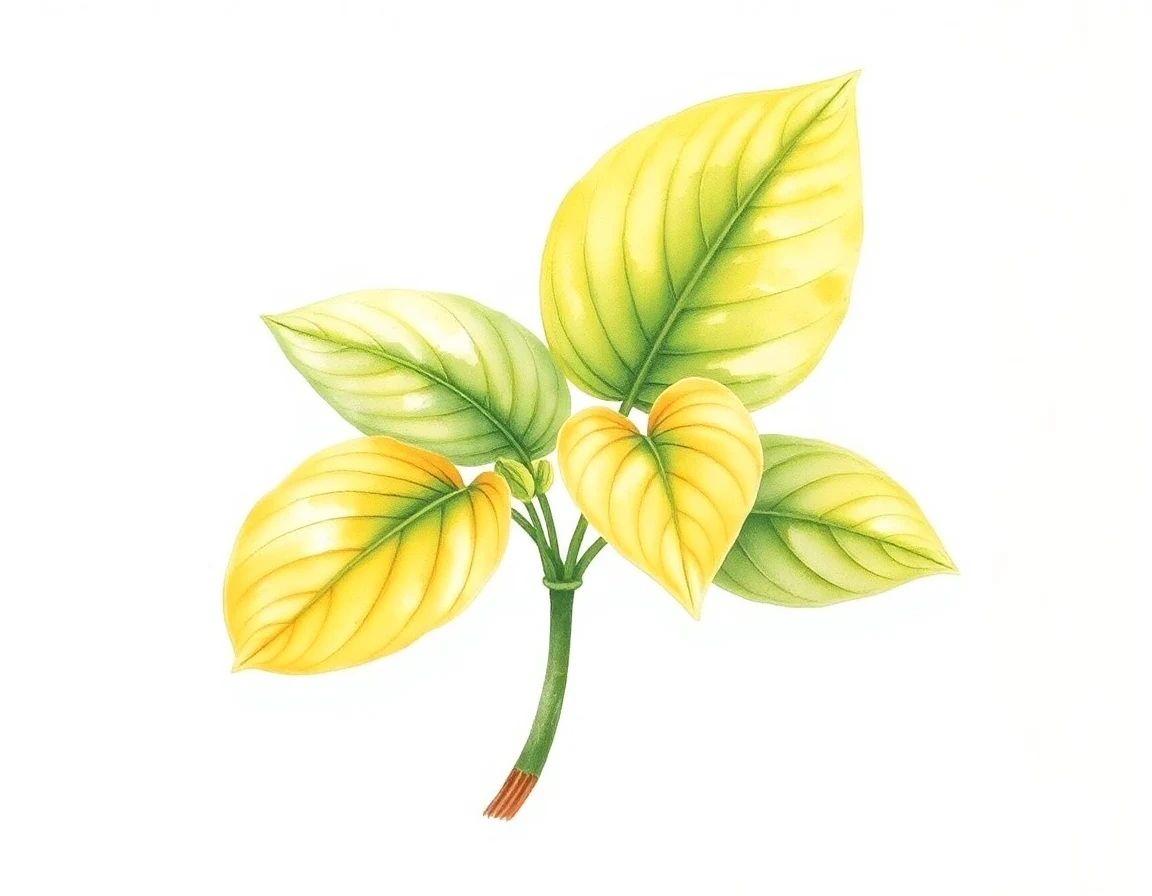 Watercolor illustration of Hosta 'Crown Royalty'