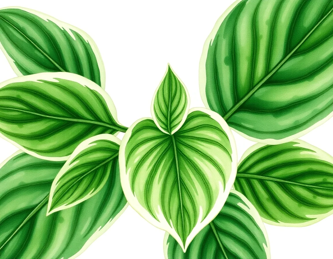 Watercolor illustration of Hosta 'Crowned Imperial'