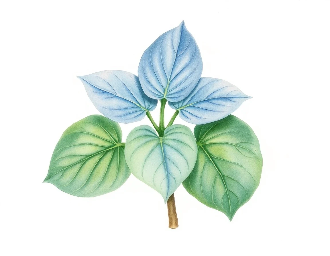 Watercolor illustration of Hosta 'Crows Landing Standout'