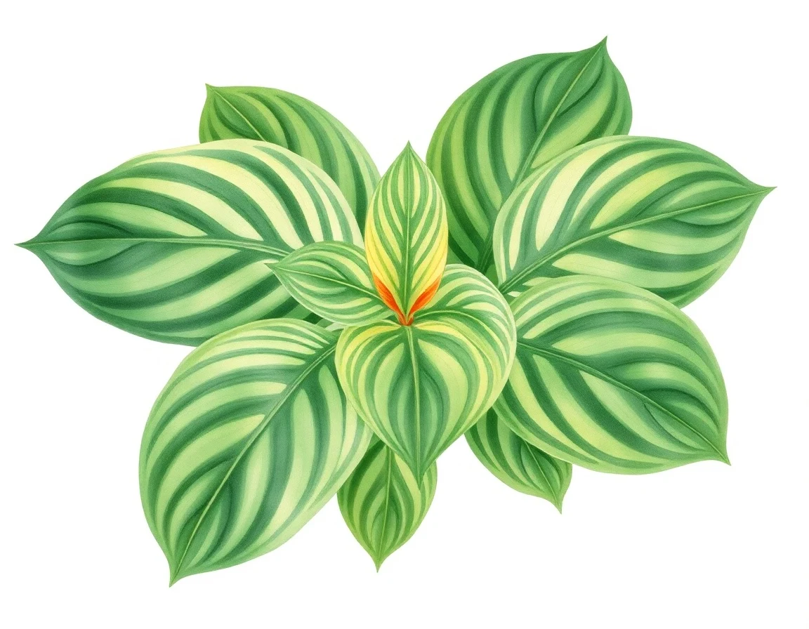 Watercolor illustration of Hosta 'Crusty Old Fart'