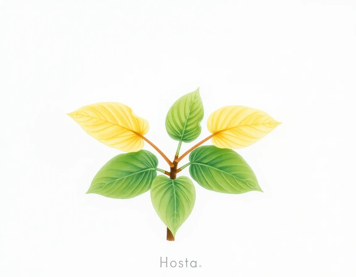 Watercolor illustration of Hosta 'Cry Baby'