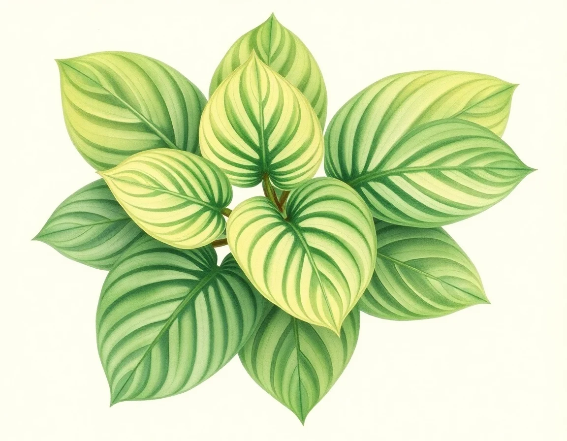 Watercolor illustration of Hosta 'Cup of Grace'