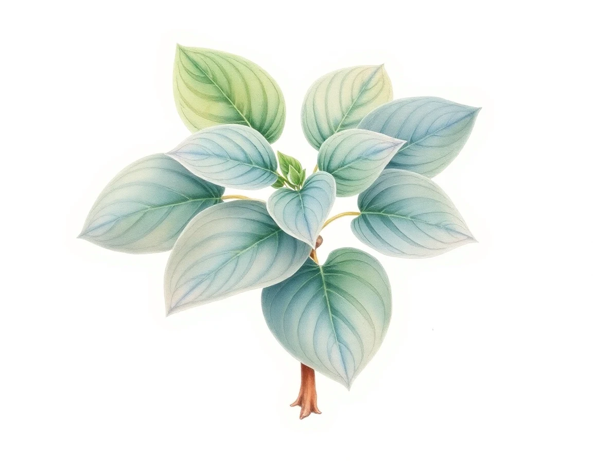 Watercolor illustration of Hosta 'Cupatini'