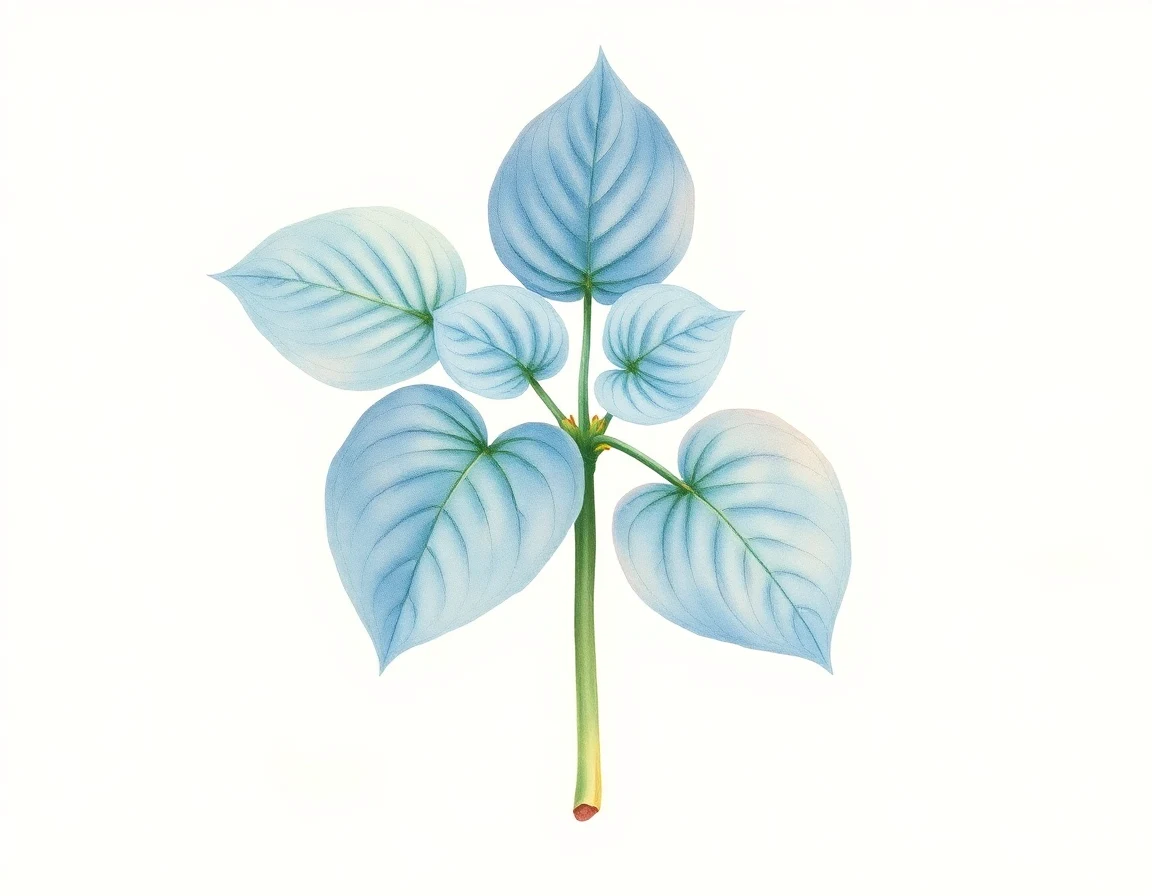 Watercolor illustration of Hosta 'Curly Fries'