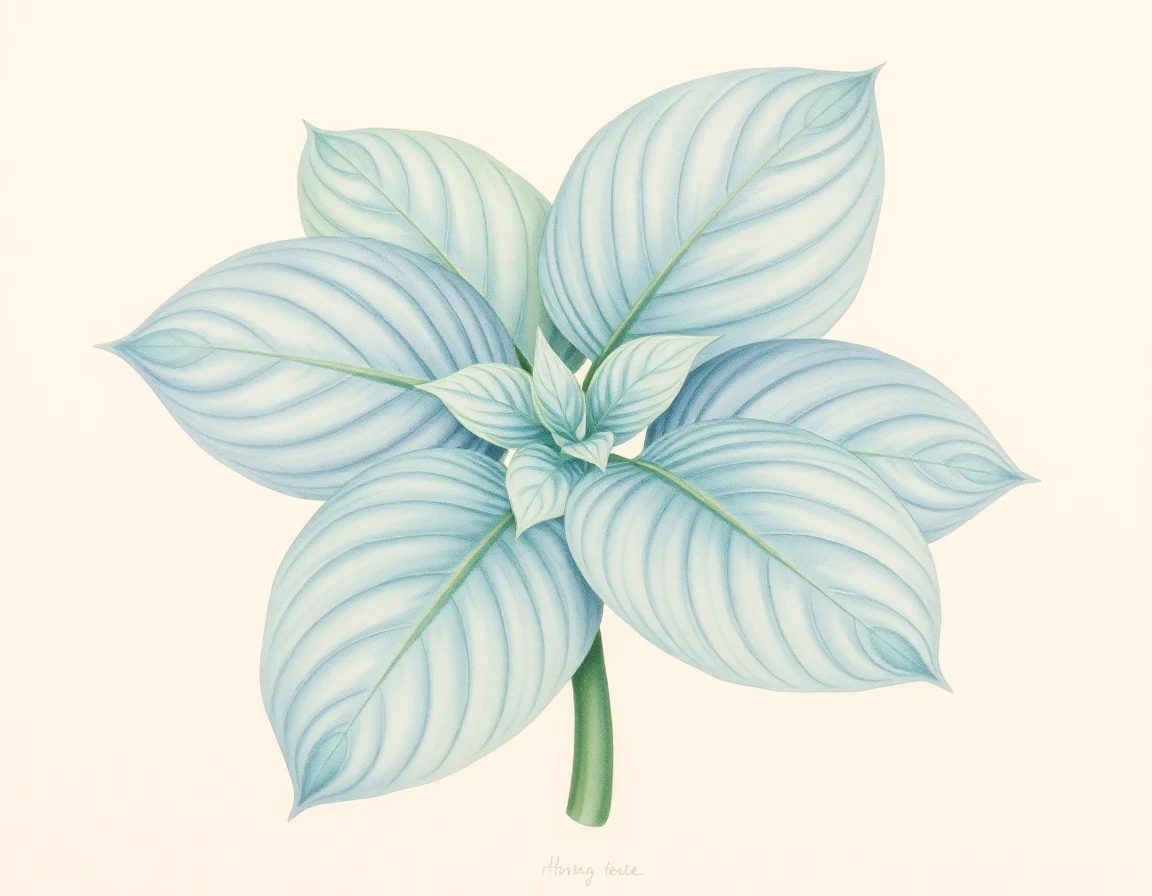 Watercolor illustration of Hosta 'Curtain Call'