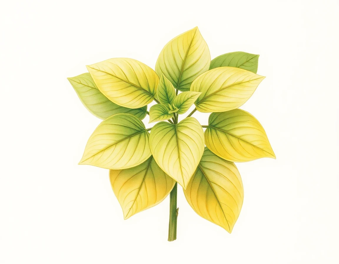 Watercolor illustration of Hosta 'Cute Little Delores'