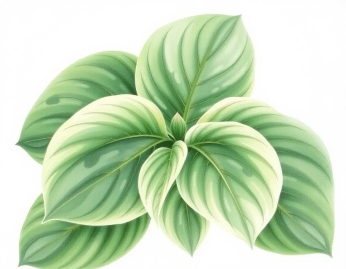 Watercolor illustration of Hosta 'Cyberstar'