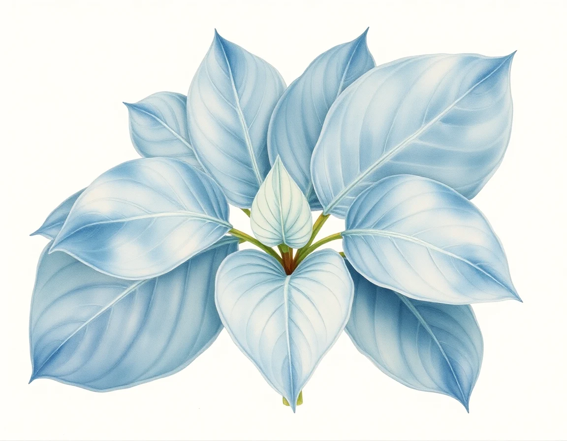 Watercolor illustration of Hosta 'Cyclops'