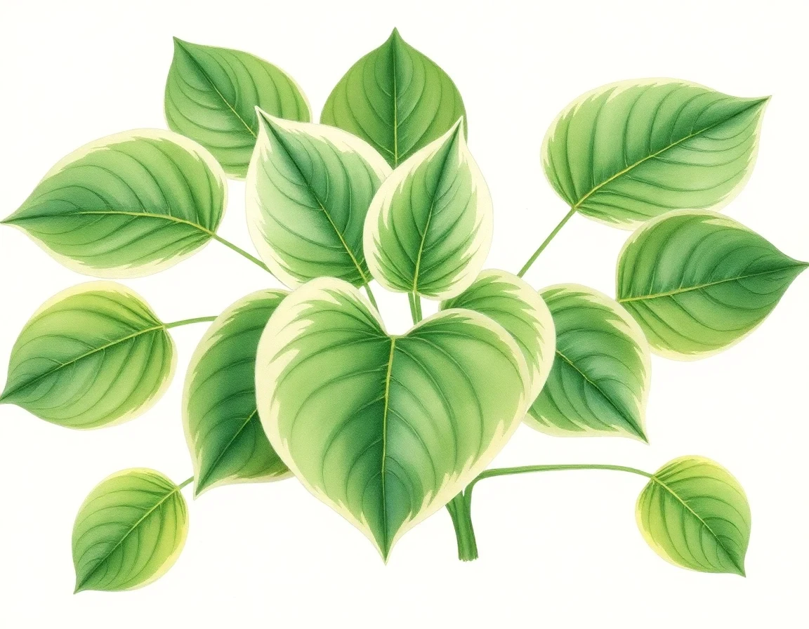 Watercolor illustration of Hosta 'Dancing Cobra'