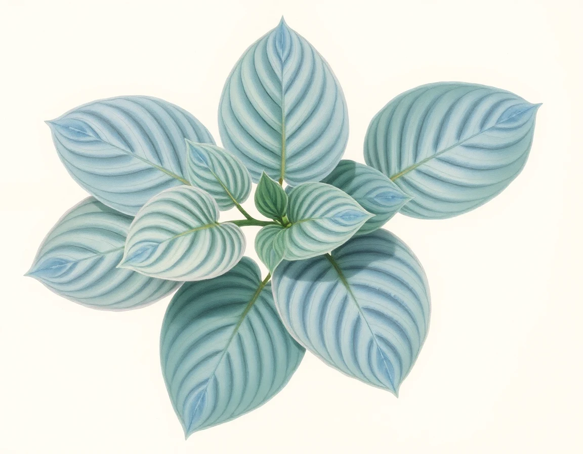 Watercolor illustration of Hosta 'Dancing in the Dark'
