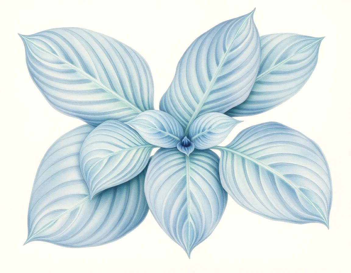 Watercolor illustration of Hosta 'Dancing in the Rain'