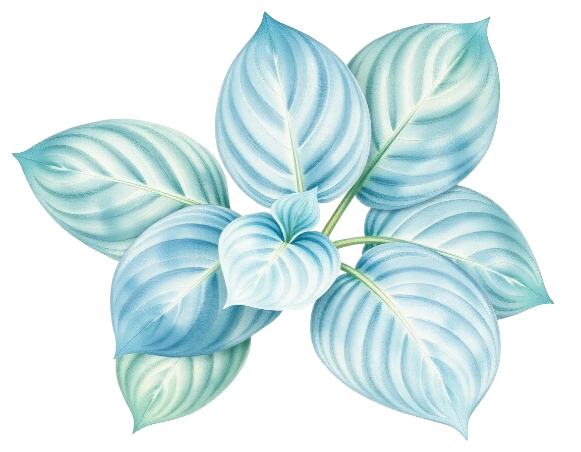 Watercolor illustration of Hosta 'Dark Matter'